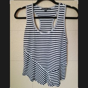 Olive Olivia Navy & White Striped Racerback Tank